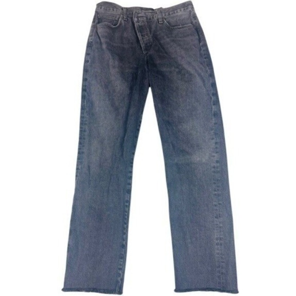 AGOLDE Jeans Women 30 Faded Charcoal‎ Straight Leg Raw Hem Denim Pants